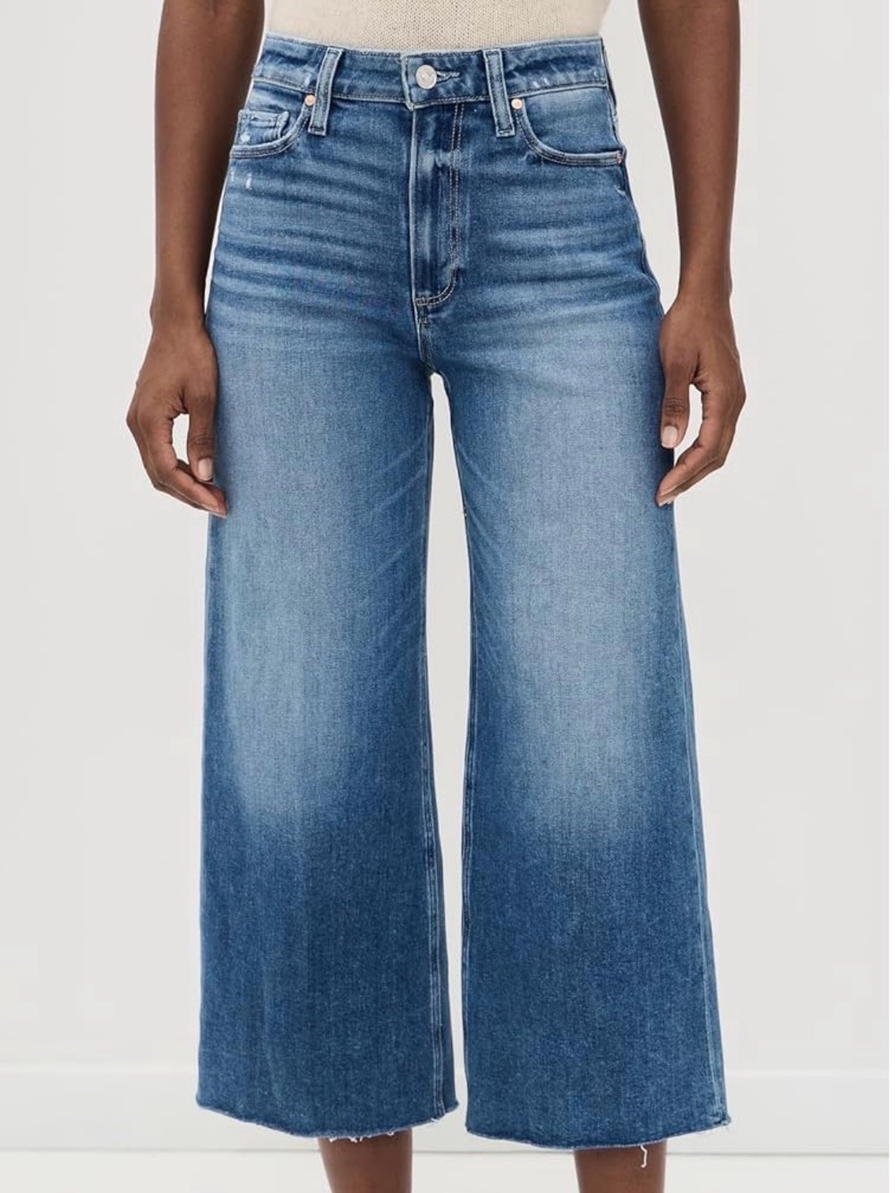 Paige Anessa Wide-Leg Rock show distressed Jeans size 28